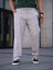 Erkek Keten Cepli Çıma Dikişli Jogger Buggy Pantalon Rahat Kalıp - Gri 1