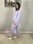 Kadın Pamuklu Viscon Çiçek Desenli Pijama Takımı (Lila) Mor L 3