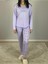 Kadın Pamuklu Viscon Çiçek Desenli Pijama Takımı (Lila) Mor L 5
