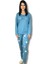 Kadın Pamuklu Viscon Çiçek Desenli Pijama Takımı (Mavi) Mavi XL 1