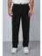Erkek Regular Fit Fitilli Beli Lastikli Pantolon Siyah 1