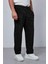 Erkek Regular Fit Fitilli Beli Lastikli Pantolon Siyah 2