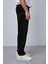 Erkek Regular Fit Fitilli Beli Lastikli Pantolon Siyah 3
