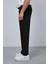 Erkek Regular Fit Fitilli Beli Lastikli Pantolon Siyah 4