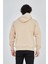 Unisex Tam Fermuarlı Kapşonlu Sweatshirt - Bej 4