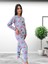 Flamingo Desenli Kadın Polar Peluş Pijama Takımı (Yeşil) Yeşil L 3