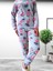 Flamingo Desenli Kadın Polar Peluş Pijama Takımı (Yeşil) Yeşil L 4