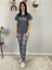 Kadın Girl Friend Motifli Pijama Takımı (Gri) Gri Bayan L 3