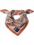 Paisley Patchwork Desenli Saten Fular – Kiremit & Lacivert 1