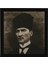 Atatürk Portre Desenli Siyah Kare Fular 2