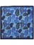 Mavi Tonlarda Soyut Desenli Kare Fular 2