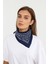 Lacivert Beyaz Paisley Desenli Bandana 1