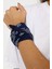 Lacivert Beyaz Paisley Desenli Bandana 4