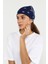 Lacivert Beyaz Paisley Desenli Bandana 5