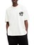 Erkek Baskılı Oversize T-Shirt - Beyaz 1