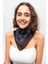 Siyah Beyaz Paisley Desenli Bandana 2