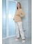 Viskon Desenli Taba Pijama Takımı %100 Pamuk Taba M 2