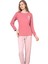 Love Kalp Desenli Pamuk Kadın Pijama Takımı (Pembe) Pembe M 1