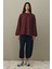 Kalın Katlamalı Sweatshirt Bordo 1