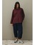 Kalın Katlamalı Sweatshirt Bordo 2