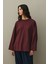 Kalın Katlamalı Sweatshirt Bordo 4