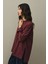 Kalın Katlamalı Sweatshirt Bordo 5