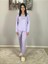 Kadın Pamuklu Viscon Çiçek Desenli Pijama Takımı (Lila) Mor XL 2