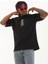 Unisex Oversize Baskılı Bisiklet Yaka T-Shirt - Siyah 1