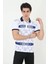 Erkek Yakalı Slim Fit Baskılı T-Shirt - Beyaz 1