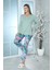 Viskon Desenli Pijama Takımı (Yeşil) Yeşil S 1