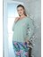 Viskon Desenli Pijama Takımı (Yeşil) Yeşil S 3