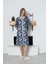 Viskon Desenli Lacivert Ev Elbisesi %100 Pamuk 2xl Lacive 2
