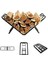 Katlanabilir Çelik Boru Şömine Odunluğu Siyah Metal Firewood Rack Iç/dış Mekân Odun Depolama Standı 1