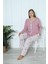 Viskon Büyük Beden Desenli Melisa Pudra Pijama Takımı %10 4