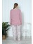 Viskon Büyük Beden Desenli Melisa Pudra Pijama Takımı %10 5