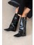 Lotus Kadın Fermuar Detay Deri Çizme Siyah 5