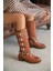 Kimberly Kadın Aksesuar Detay Deri Çizme Taba 1