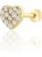 14 Ayar Altın Taşlı Kalp Tragus Piercing 1