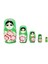 Yeşil Ahşap Matruşka Bebek 5'li Set, Dekoratif ve Şık Tasarım 1