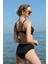 Kadın Içi Boş Fiyonklu Kaplı Siyah Alt Üst Bikini Takım 4