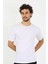 Erkek Sıfır Yaka Likralı Beyaz T-Shirt 4