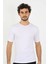 Erkek Sıfır Yaka Likralı Beyaz T-Shirt 5