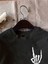 Erkek Baskılı Oversize T-Shirt - Siyah 2