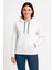 Üç Iplik Kapüşonlu Kanguru Çepli Sweatshirt Hoodie - Beyaz 1