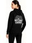 Üç Iplik Kapüşonlu Ön ve Arka Baskılı Sweatshirt Hoodie - Siyah 3