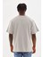 Unisex Baskılı Oversize T-Shirt - Gri 2