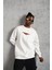 Erkek 3 Iplik Gangster Baskılı Sweatshirt - Beyaz 1