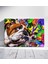 Renkli Bulldog Portresi Pop Art Tabloları Kanvas Tablo 1