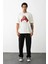 Unisex Baskılı Oversize T-Shirt - Beyaz 3
