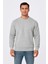 Erkek Üç Iplik Düz Bisiklet Yaka Sweatshirt - Gri 1